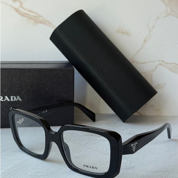 NEW Prada PR C09V Black Rectangular Eyeglasses Frames main image 4